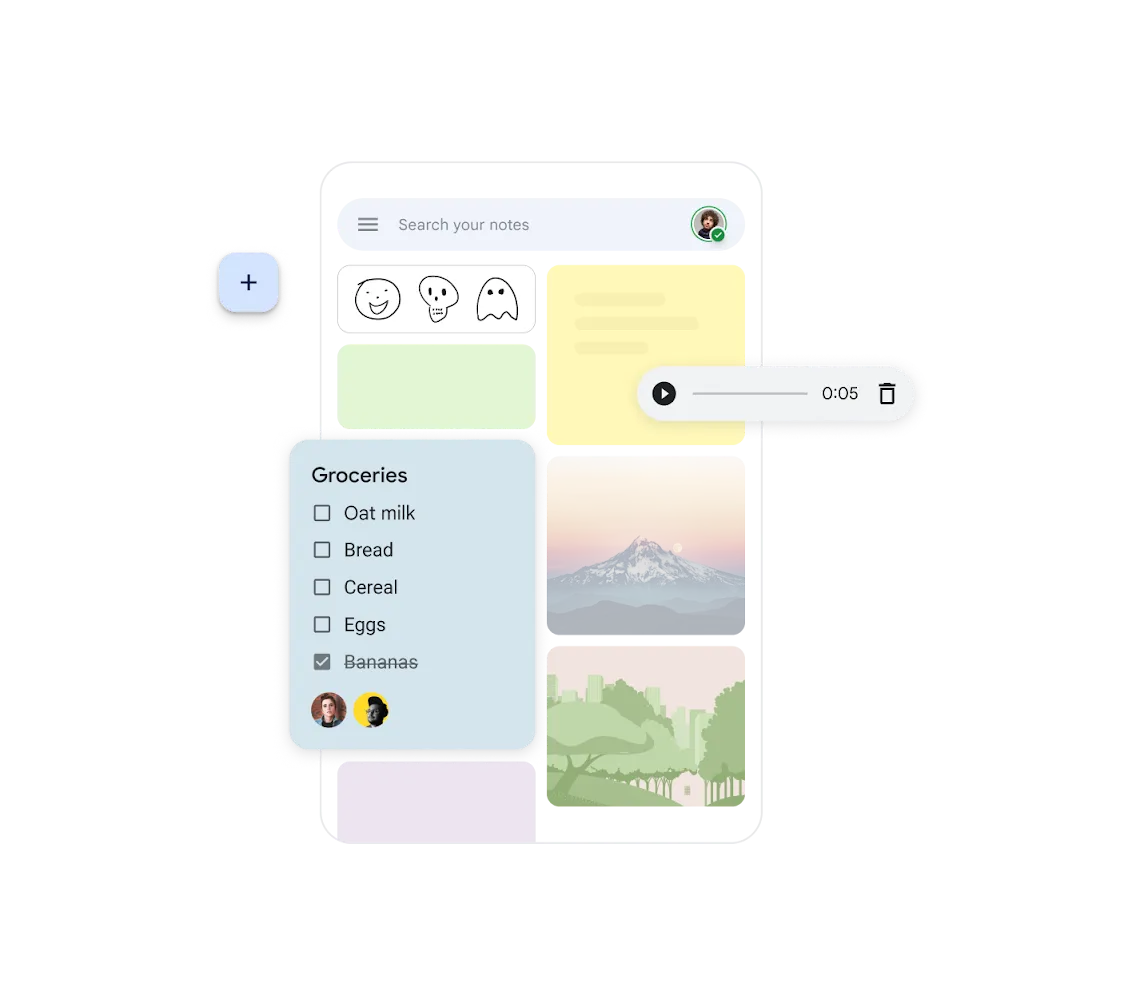 Google Keep интерфейсі