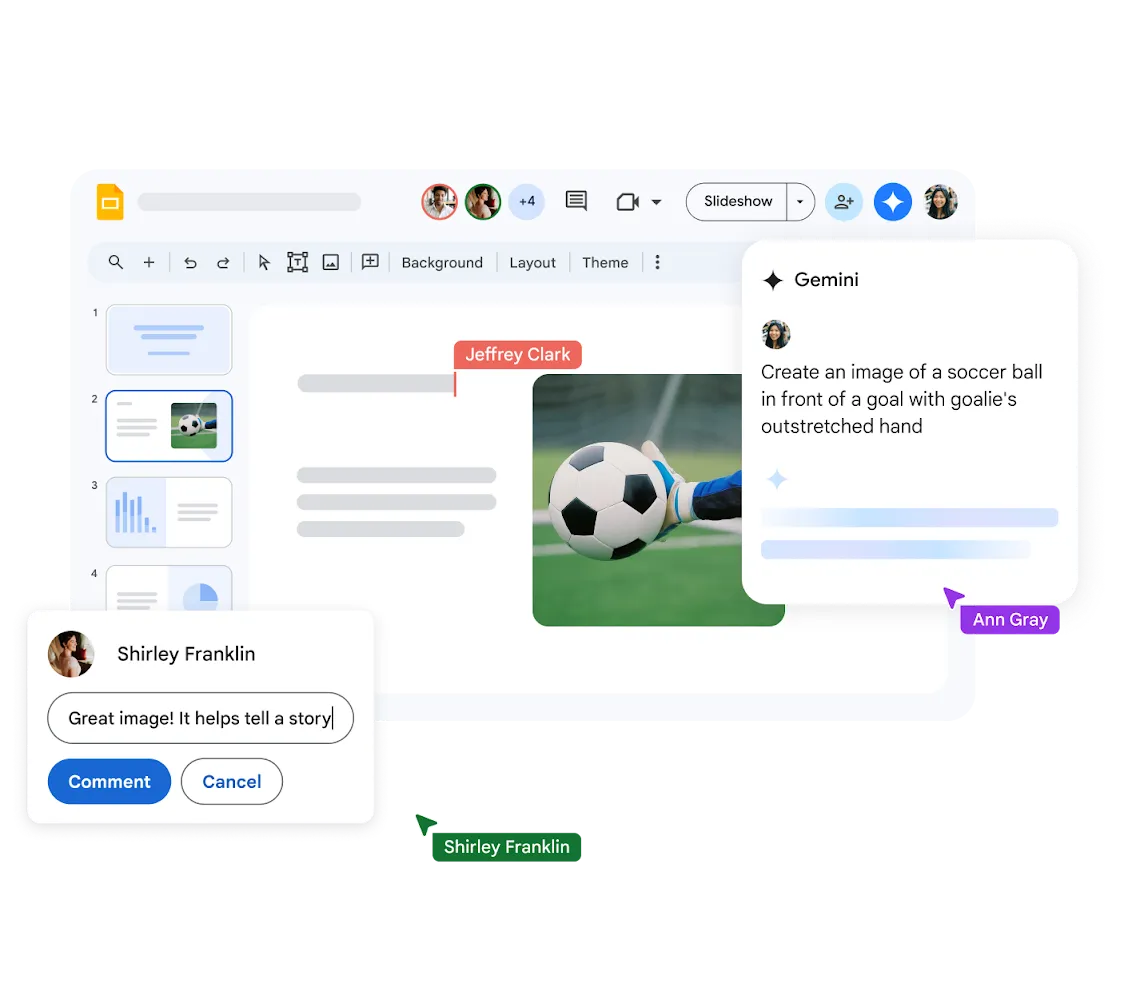 Google Slides интерфейсі