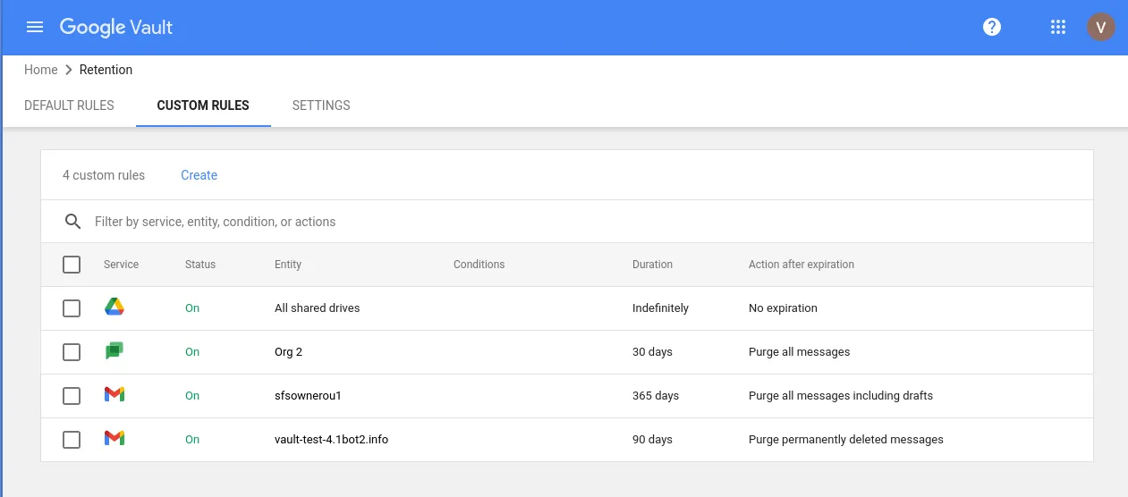 Google Vault Archive